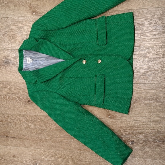 J. Crew School Boy Blazer Picnic Tweed Kelly Green Size 8 - Picture 7 of 17